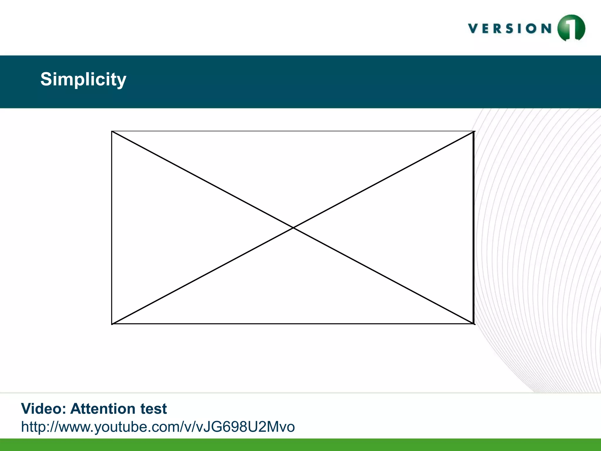 Simplicity
Video: Attention test
http://www.youtube.com/v/vJG698U2Mvo
 