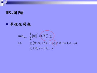 
? Ż
? ?
2
, 1
1
min
2
s.t. 1 0, 1,2,...,
0, 1,2,...,
n
b i
i
i i i
i
C
y b i n
i n
?
?
?
?
?
? ? ? ? ? ?
? ?
?
w w
w x
 