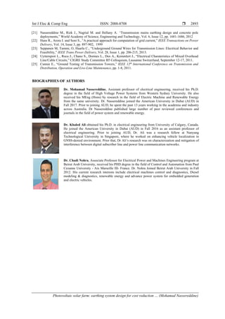 Photovoltaic solar farm: earthing system design for cost reduction and ...