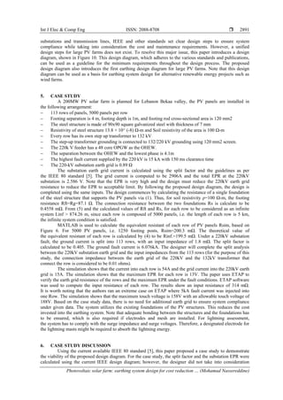 Photovoltaic solar farm: earthing system design for cost reduction and ...