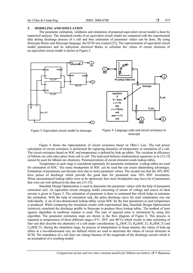 Comparison of one and two time constant models for lithium ion battery ...