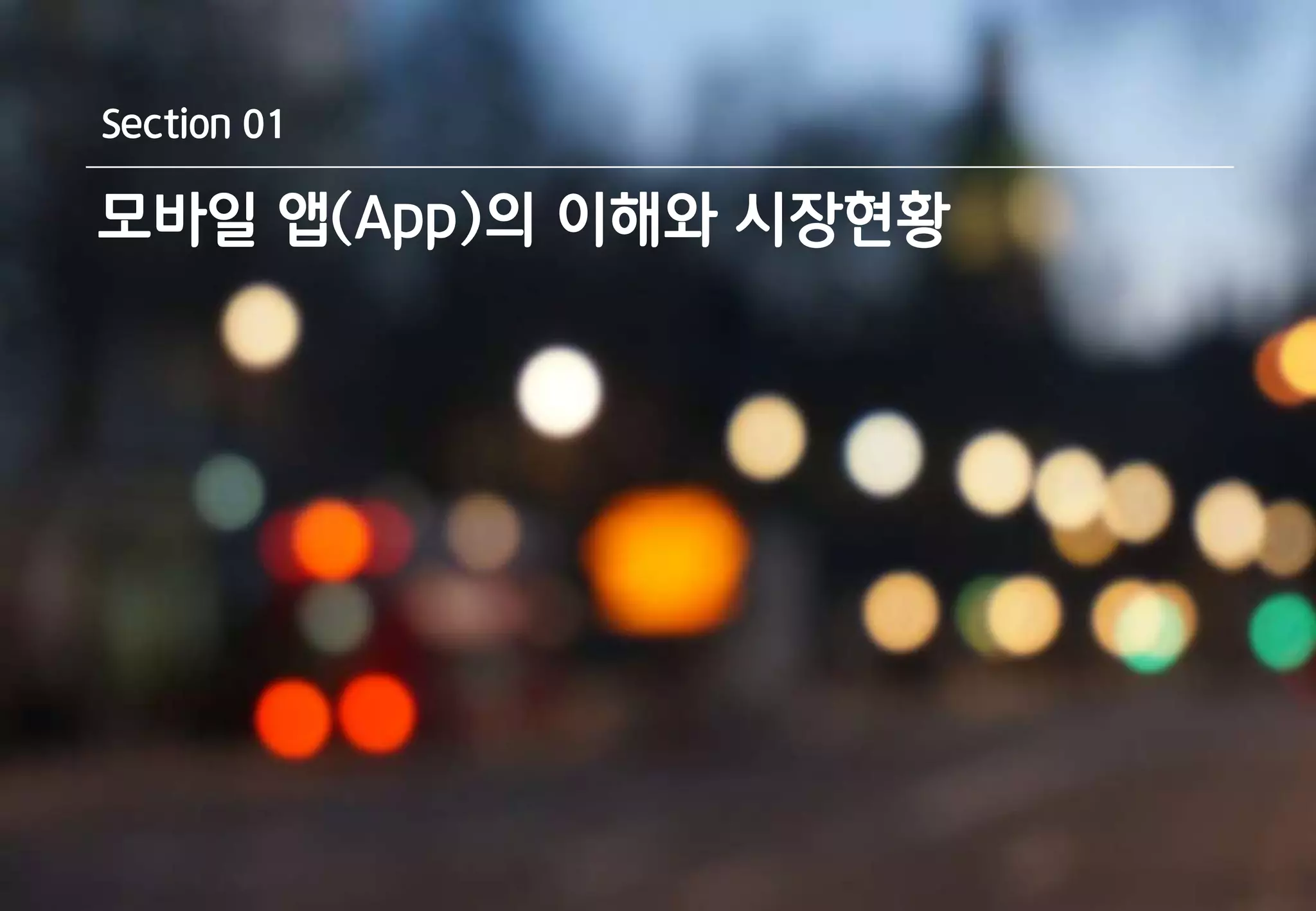 Section 01 
모바일 앱(App)의 이해와 시장현황 
 