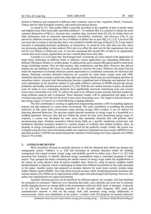 Anomalies Detection For Smart home Energy Forecasting Using Moving Anomalies detection for smart home energy forecasting using moving