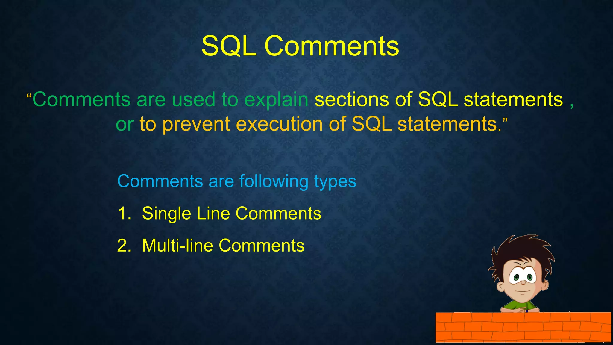 SQL Comments | PPT