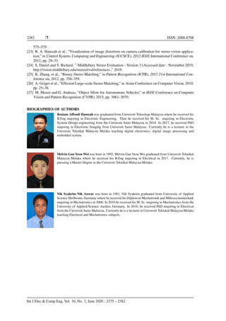 Development of stereo matching algorithm based on sum of absolute RGB ...