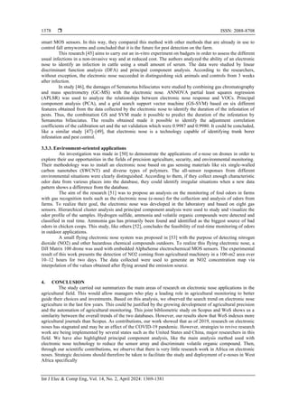 Bibliometric analysis and survey on electronic nose used in agriculture ...