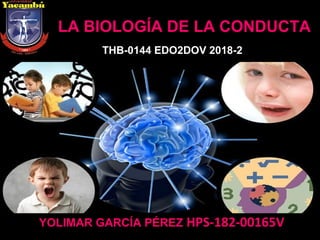 LA BIOLOGÍA DE LA CONDUCTA
YOLIMAR GARCÍA PÉREZ HPS-182-00165V
THB-0144 EDO2DOV 2018-2
 