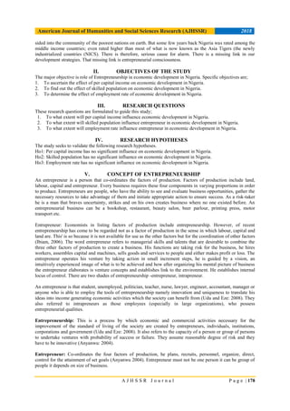 THE ROLE OF ENTREPRENEURSHIP IN ECONOMIC DEVELOPMENT OF NIGERIAN | PDF