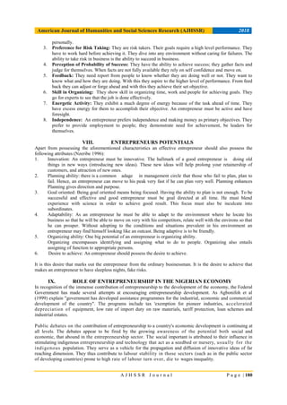 THE ROLE OF ENTREPRENEURSHIP IN ECONOMIC DEVELOPMENT OF NIGERIAN | PDF