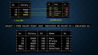 1. SALARY 2.EMPLOYEE
 