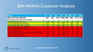 BW/4HANA Customer Analysis
www.seaparkconsultancy.com
 
