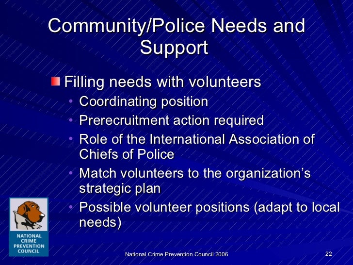Police support volunteer business plan