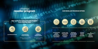 OUR RESELLER PROGRAM OFFERS
Comprehensive
product
portfolio for
your customers
and resellers
A ready-made,
private labeled
website for
you and your
resellers
Multilingual
private labeled
control panels
for you and
your resellers
Complete
business
process
automation
A
comprehensive
API for
seamless
integration
Low Wholesale Prices Completely
Private-Labeled
Your customers cannot
discover us.
Comprehensive
Product Portfolio
Domains,Hosting,Email,Site
Builder and more
offerings
reseller program
Sign-up for the hottest Reseller Program
from iZND Services
 