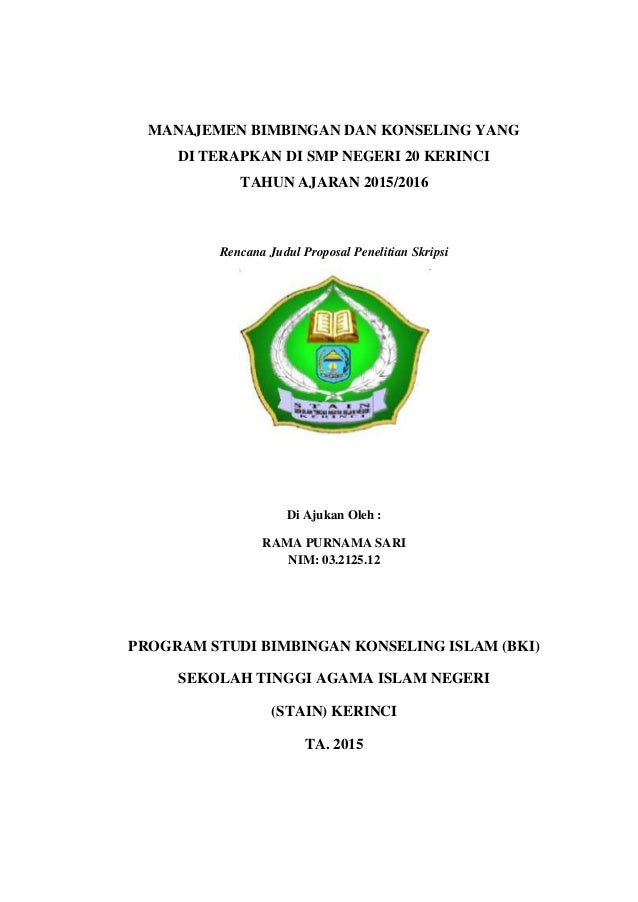 Manajemen Bimbingan Dan Konseling Di Smpn 20 Kerinci Pdf