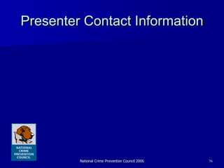 Presenter Contact Information 