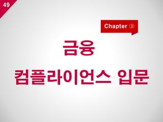 49
금융
컴플라이언스 입문
Chapter ③
 