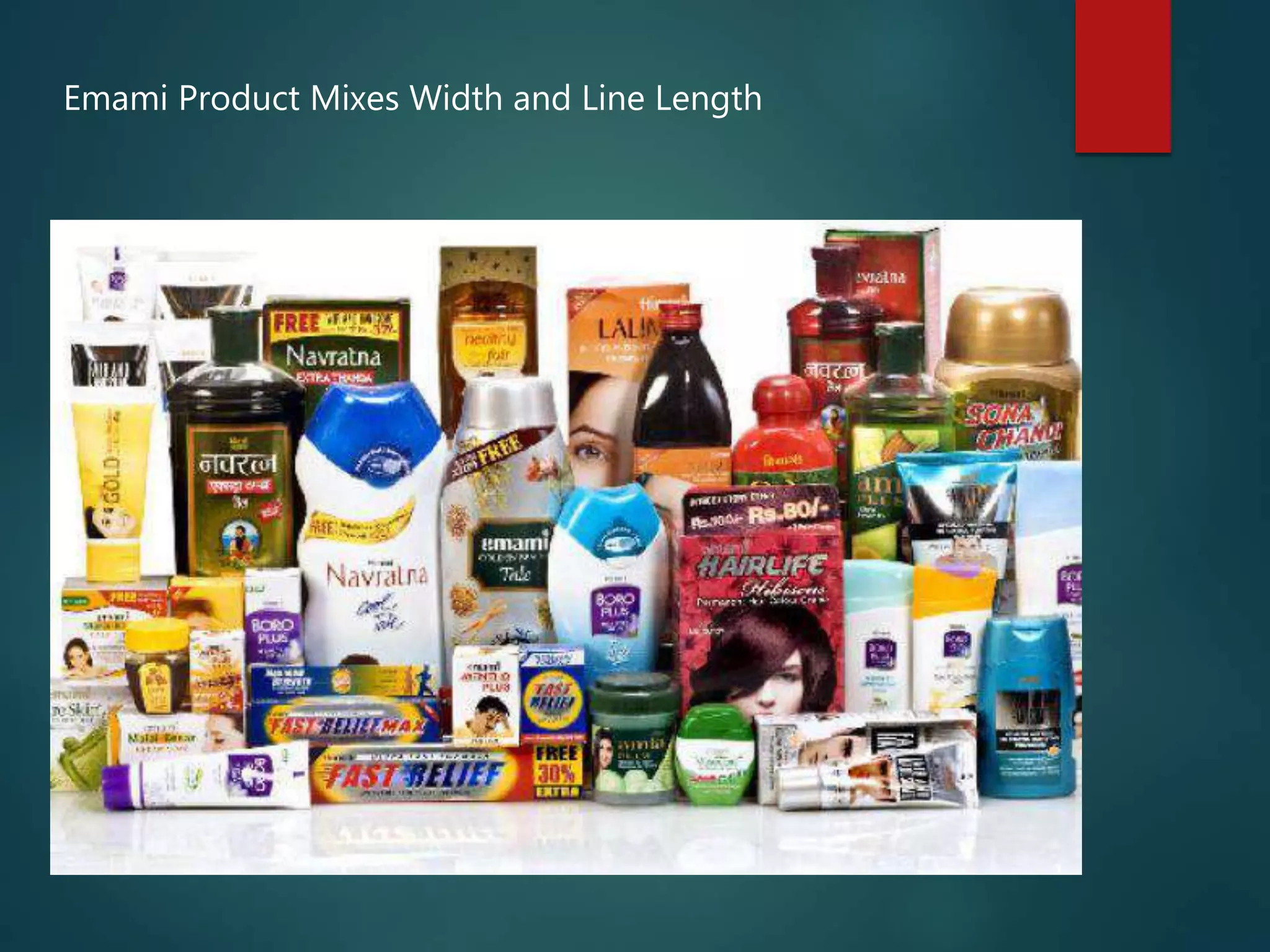 Emami Product Mixes Width and Line Length
 