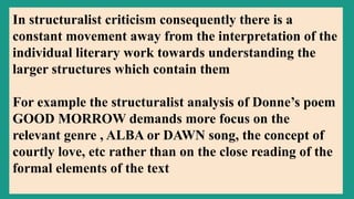 Structuralism Notes related to literary theory | PDF