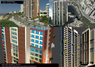 Date | From: Q4 2009 To: Q2 2010
Scope | Revit BIM Implementation & production (Architecture)
Raouche-Residential
Client : Khatib &Alami
Project Location : Lebanon
 