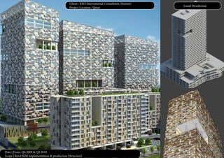 Date | From: Q4 2009 & Q2 2010
Scope | Revit BIM Implementation & production (Structure)
Lusail-Residential
Client : KEO International Consultants (Kuwait)
Project Location : Qatar
 