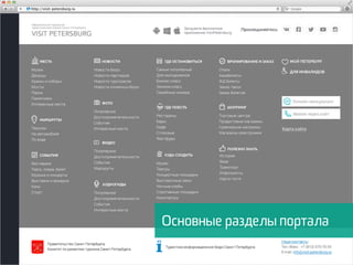 Основные разделы портала
 