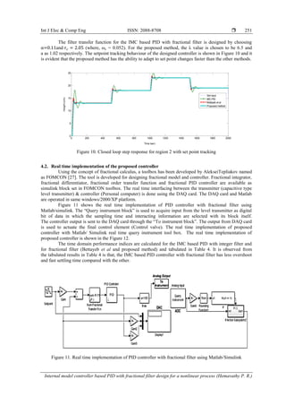 Internal model controller based PID with fractional filter design for a ...