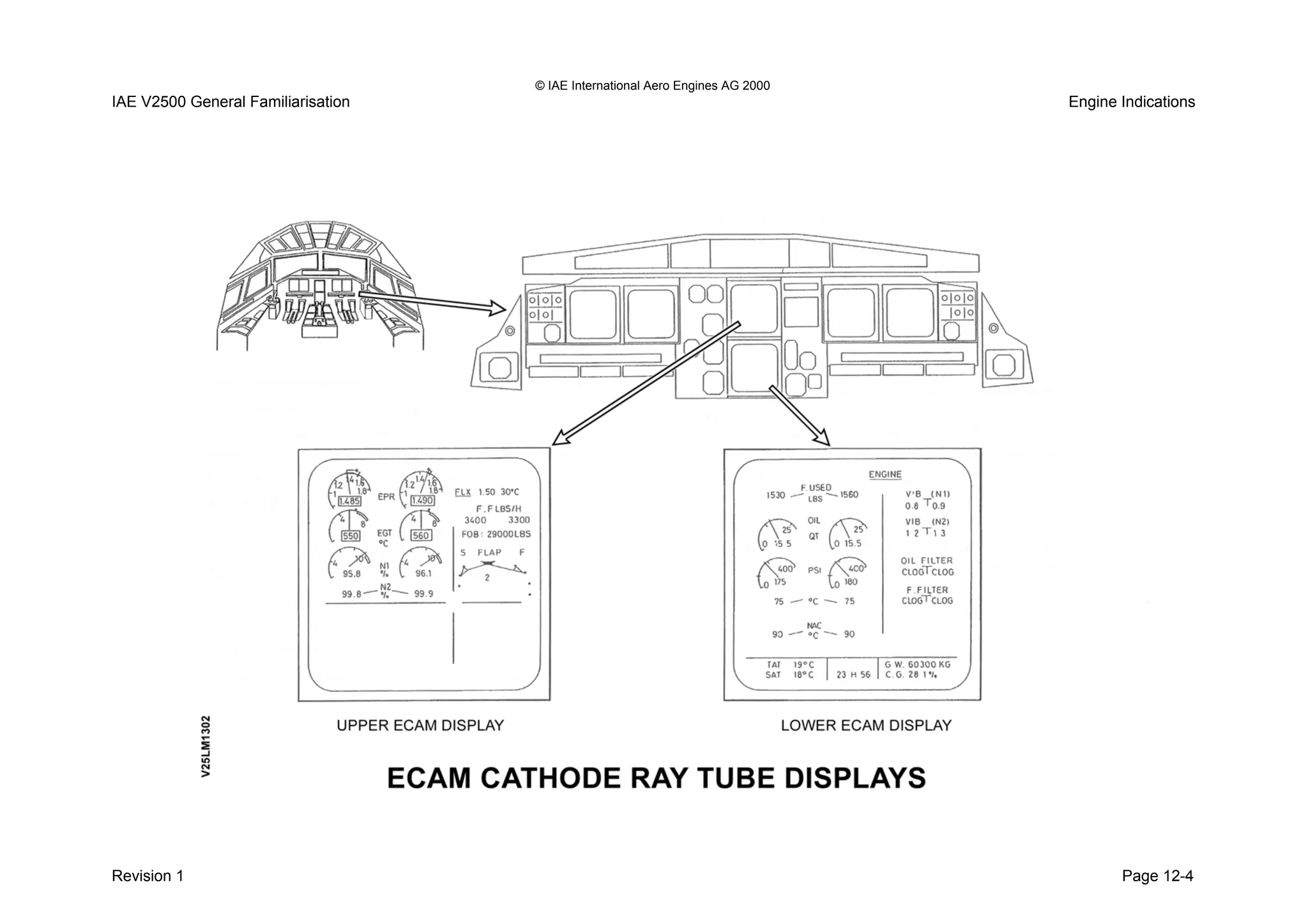 © IAE International Aero Engines AG 2000
IAE V2500 General Familiarisation Engine Indications
Revision 1 Page 12-4
 