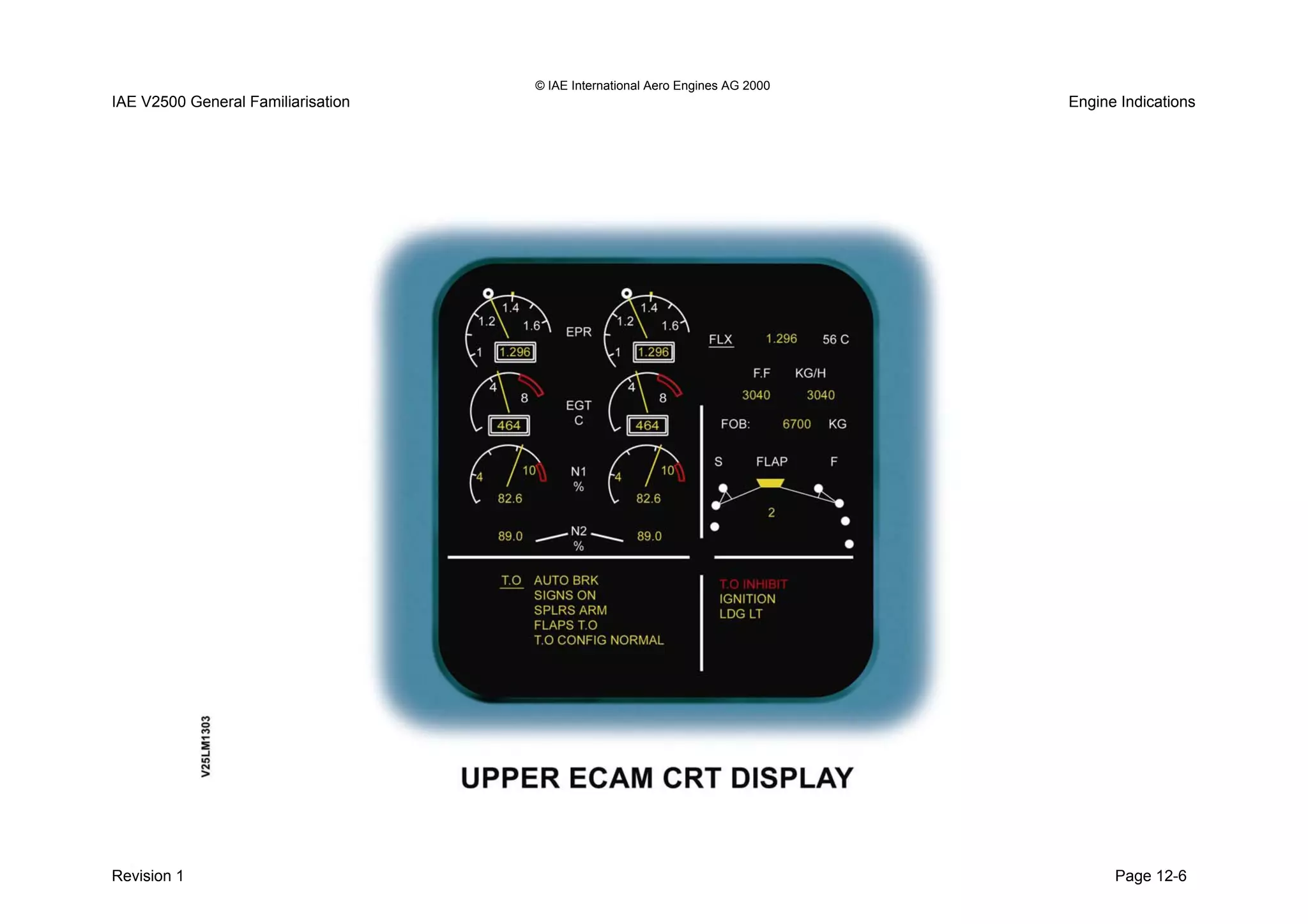 © IAE International Aero Engines AG 2000
IAE V2500 General Familiarisation Engine Indications
Revision 1 Page 12-6
 