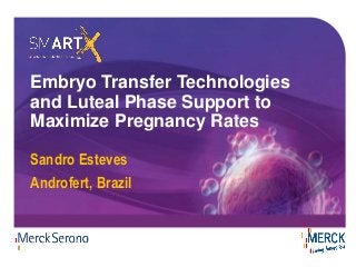 Embryo Transfer Technologies
and Luteal Phase Support to
Maximize Pregnancy Rates
Sandro Esteves
Androfert, Brazil
 