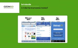 Introducción
2.2 ¿Qué tipo de presencias tenemos?




     Web en el            Web          App
      móvil               móvil        móvil
 