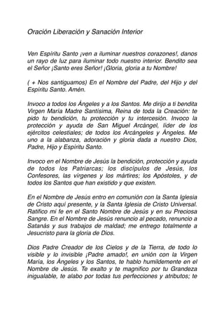 Oraciones de Liberación y Sanación | PDF