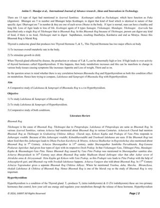 A Comparative Study of Lakshanas and Samprapti of BhasmakRog w.s.r to ...