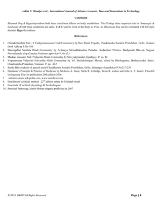 A Comparative Study of Lakshanas and Samprapti of BhasmakRog w.s.r to ...
