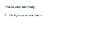 End-to-end summary
1. Conﬁgure automated alerts
 