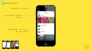 #BaBreakfast
Be Angels - 2016 - All rights reserved
Prendre un snap
Consulter votre
story
Consulter la story
de vos amis
 