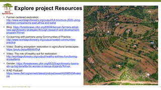 Applying the research in development approach to scale ecosystem restoration