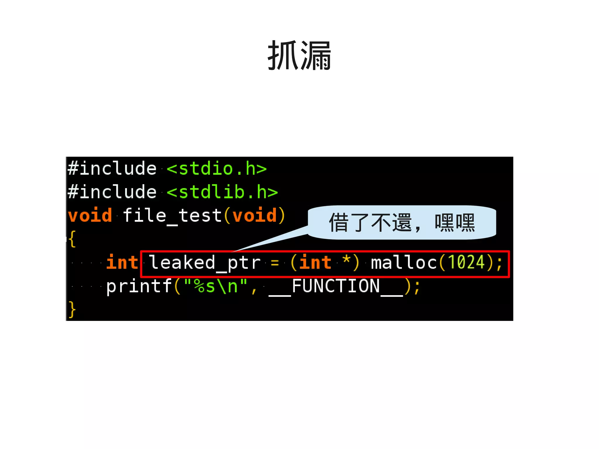 抓漏
借了不還，嘿嘿
 