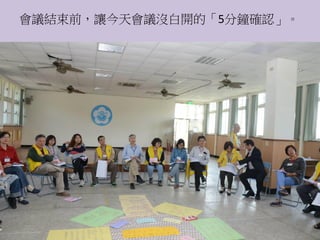 會議結束前，讓今天會議沒白開的「5分鐘確認」。
44
 