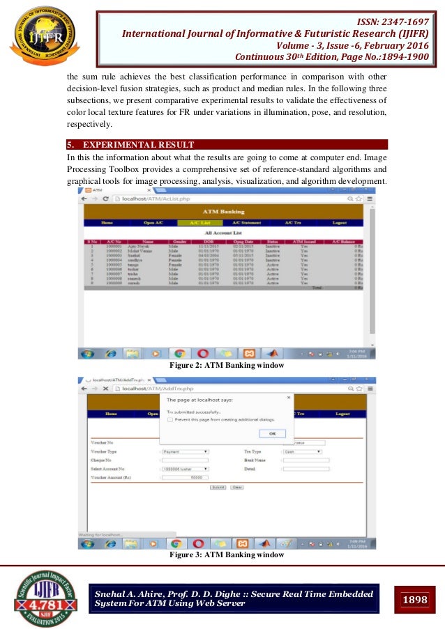 Secure Real Time Embedded System For ATM Using  Server