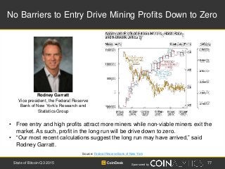 Sponsored by
No Barriers to Entry Drive Mining Profits Down to Zero
Source: Federal Reserve Bank of New York
• Free entry ...