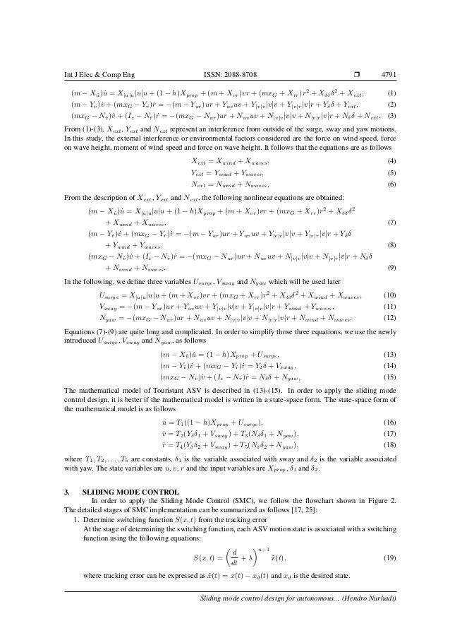 Sliding Mode Control Design For Autonomous Surface Vehicle Motion Und