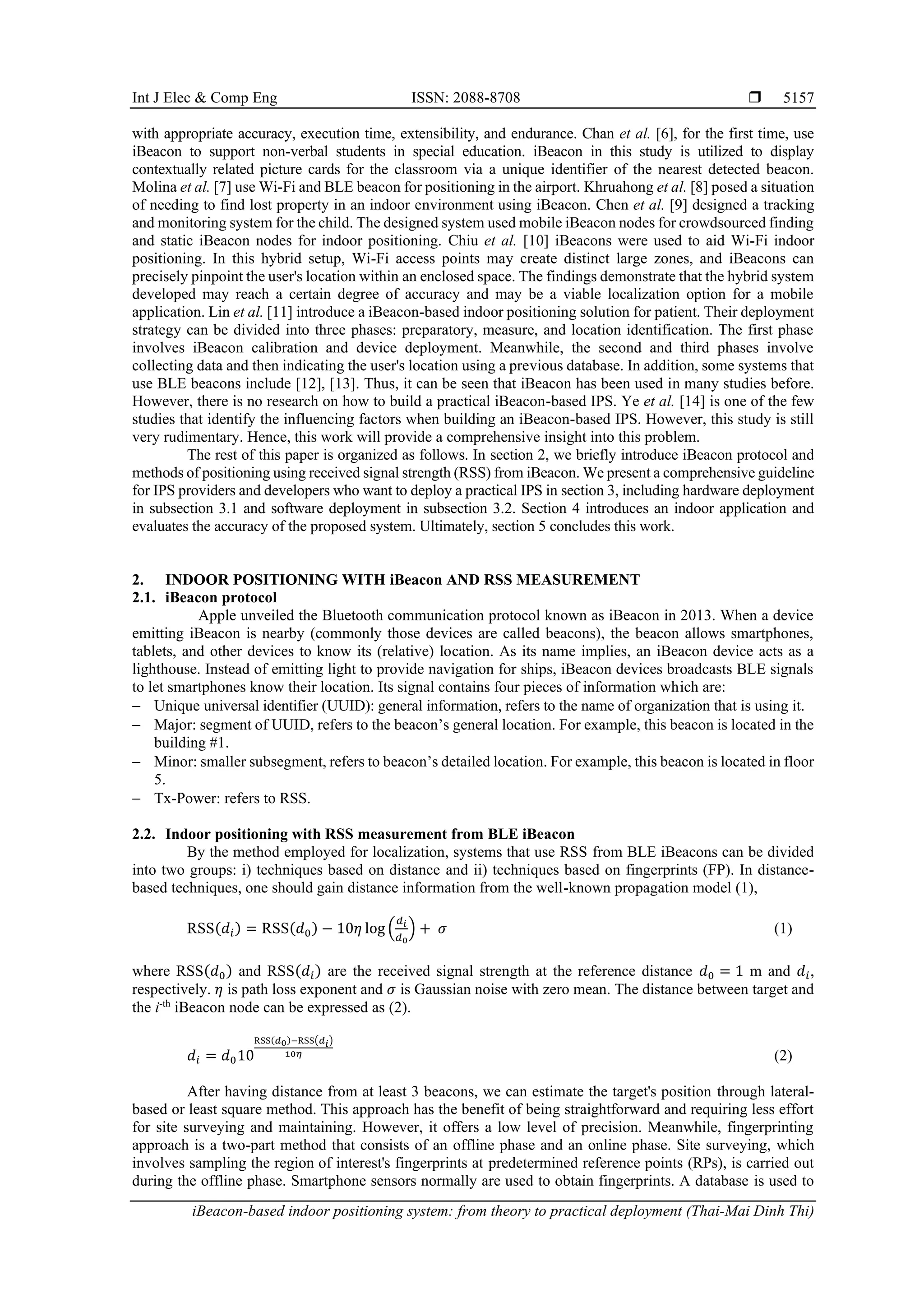 iBeacon-based indoor positioning system: from theory to practical ...