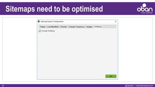 @ObanIntl | obaninternational.com34
Sitemaps need to be optimised
 