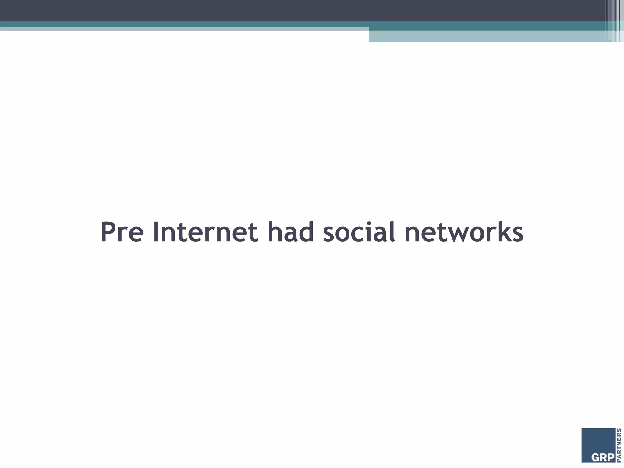 Pre Internet had social networks 