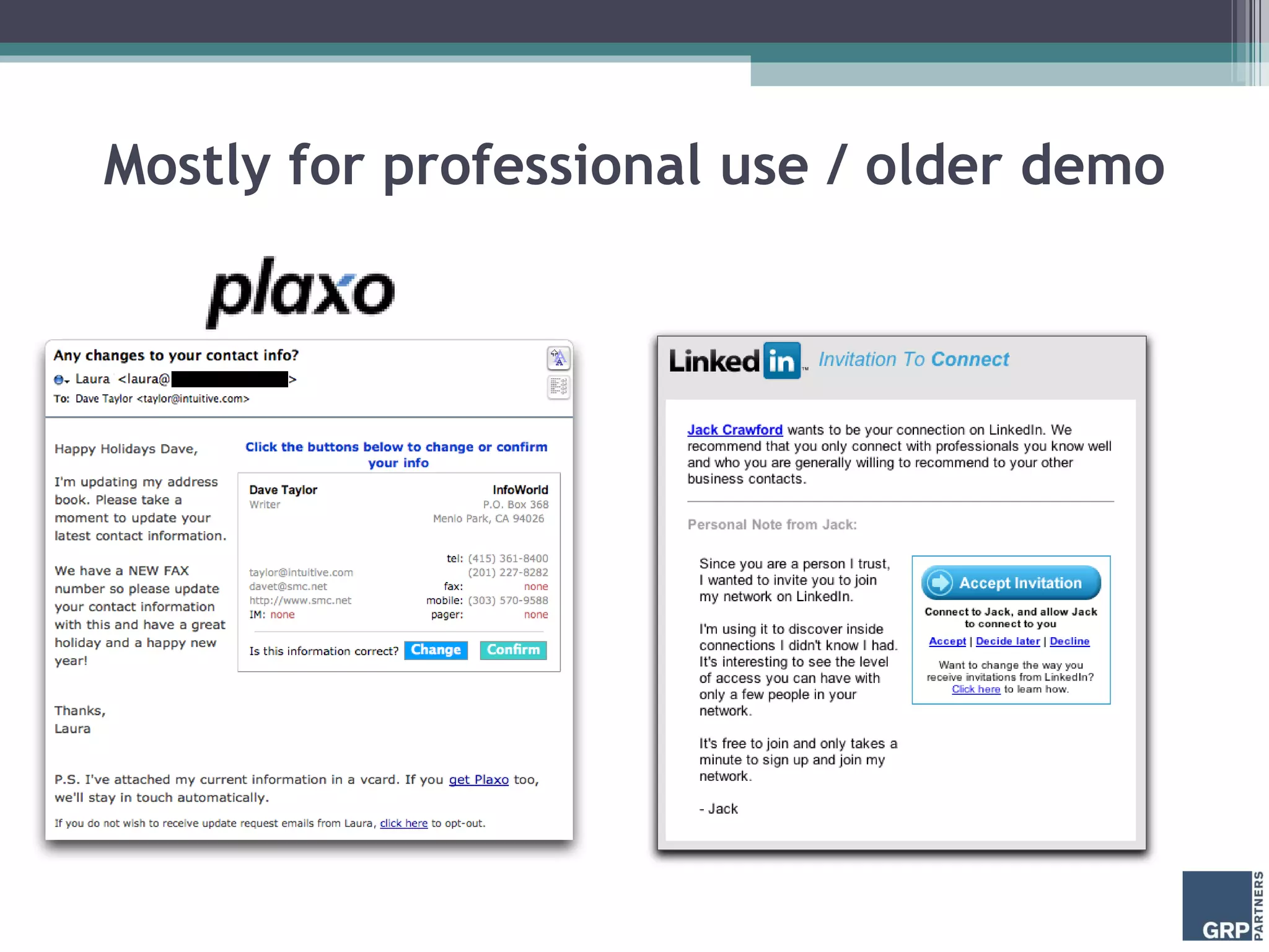 Mostly for professional use / older demo 