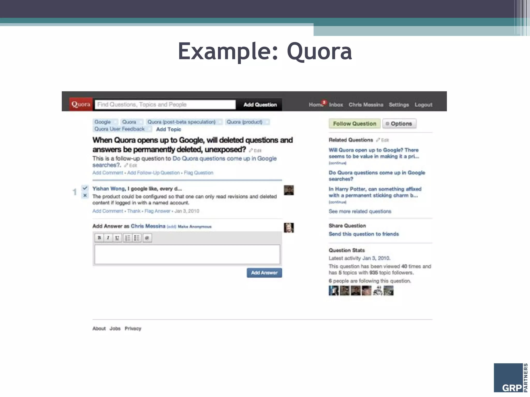 Example: Quora 