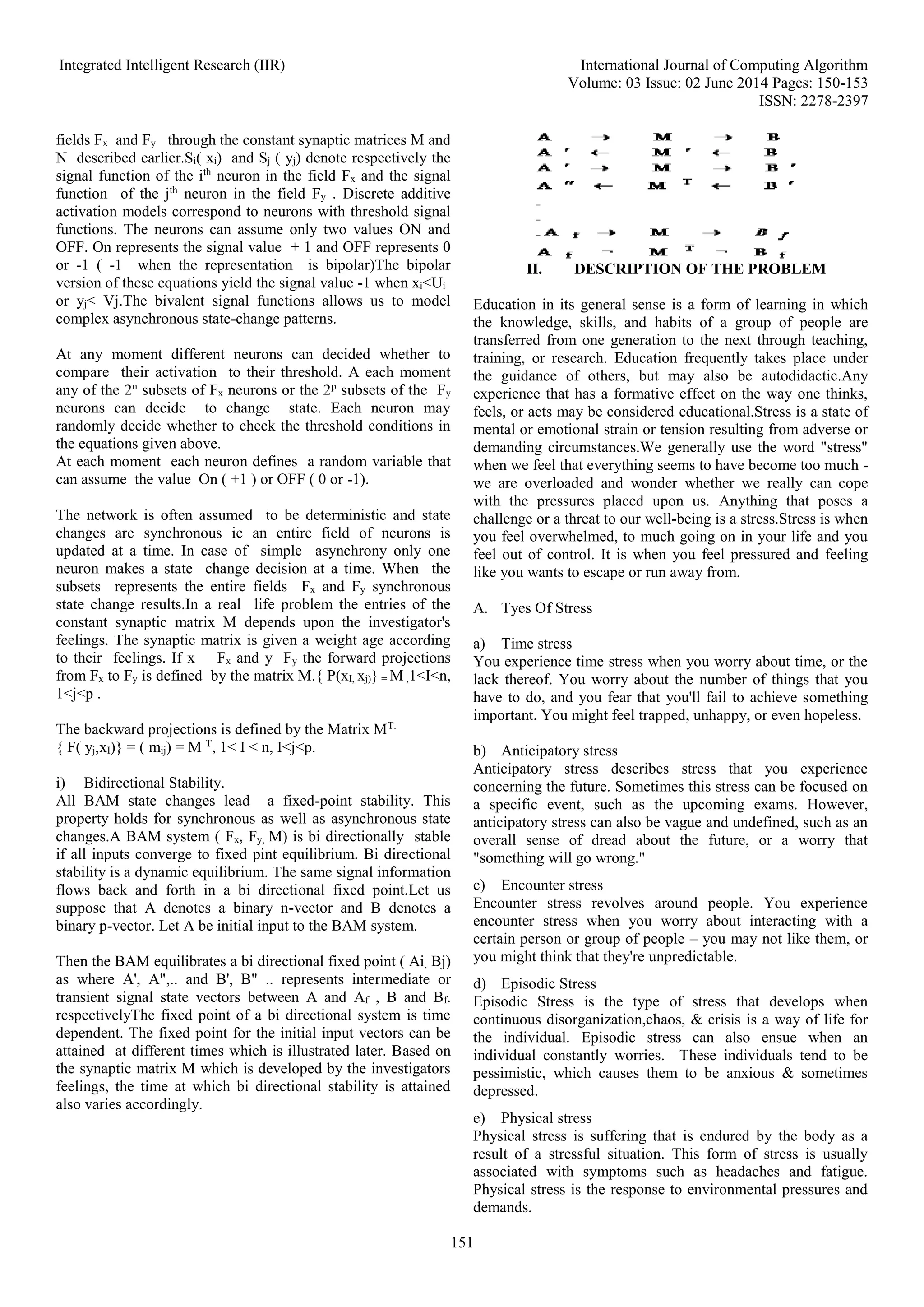 To Analyze Stress in Education Using Bam Model | PDF