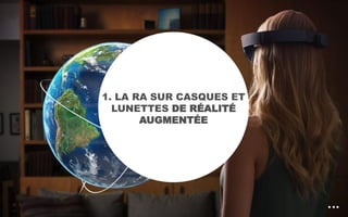 1. LA RA SUR CASQUES ET
LUNETTES DE RÉALITÉ
AUGMENTÉE
 