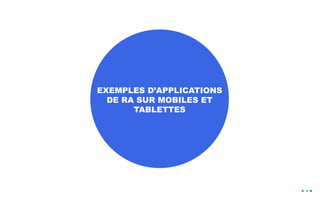 EXEMPLES D’APPLICATIONS
DE RA SUR MOBILES ET
TABLETTES
 