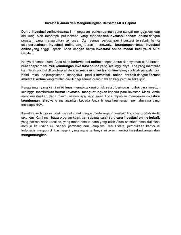 investasi apa yang aman dan menguntungkan cara setting parabola